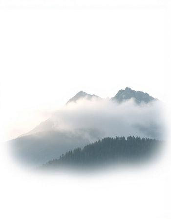 Mountain landscape with fog in the morning, north china.