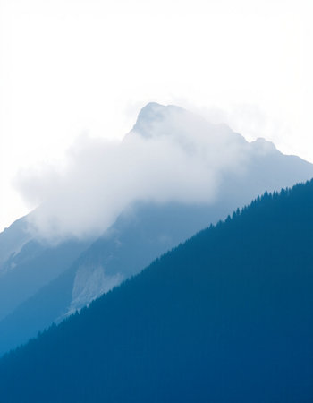 Mountains and clouds in the Alps, Bavaria, Germany.