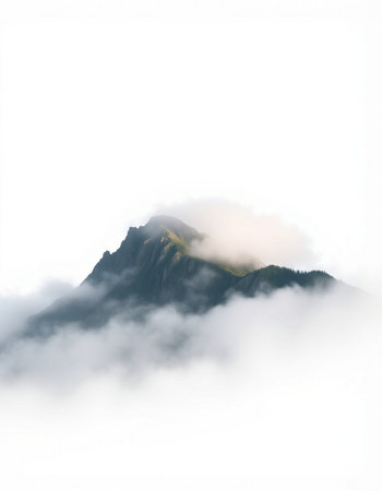 Mountains in the clouds on a foggy day. North Caucasus