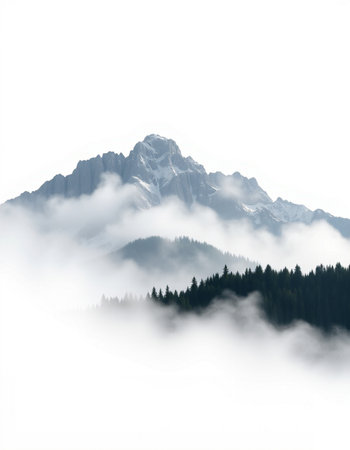 Mountains in the fog.