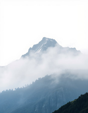 Mountain landscape in the clouds.