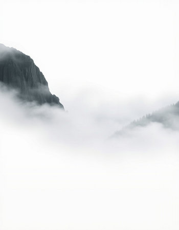 Mountain landscape in the mist. Crimea, Ukraine, Europe.の写真素材
