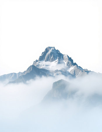 Mountain with clouds in Himalayas, Annapurna region, Nepal