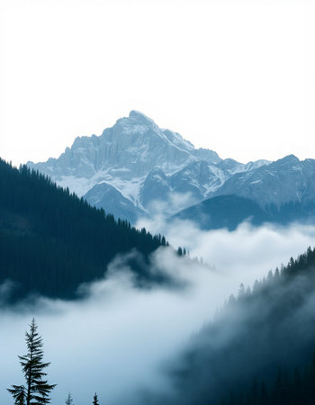 Mountains in the mist.