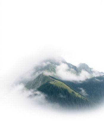 Beautiful mountain landscape in the clouds. Caucasus Mountains, Georgia.
