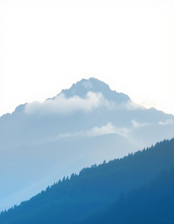 Mountains in the clouds. Caucasus, Georgia. Beauty world.