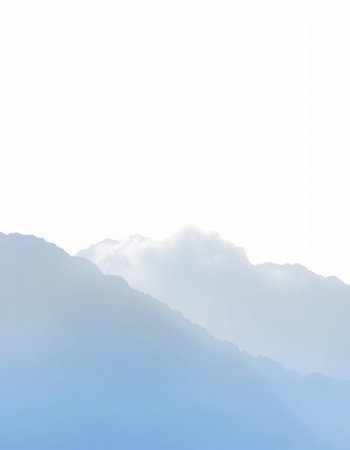 mountains in the clouds on a sunny day, natural landscape background