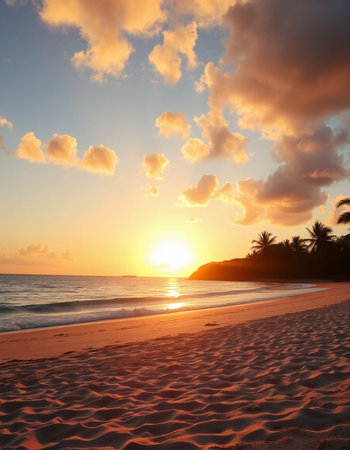 Sunset on the beach of Varadero, Cuba, Caribbean