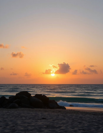 Sunset on the beach of Cayo Largo, Cuba.