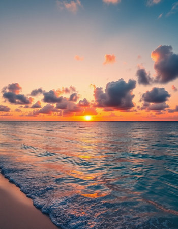 Beautiful sunset over the sea. Sunset over the sea. Beautiful landscapeの写真素材