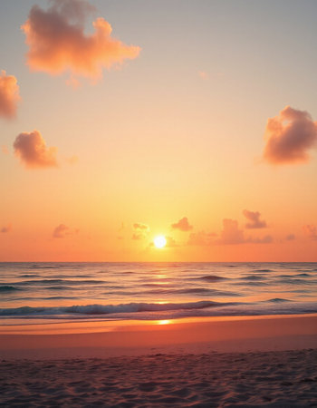 Beautiful tropical beach and sea at sunset time for travel and vacation