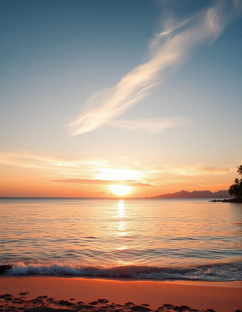 Beautiful sunset over the sea. Thailand. Koh Samui.