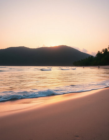 Beautiful sunset on the beach. Thailand, Phuket.
