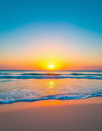 Beautiful tropical beach and sea with coconut palm tree at sunset or sunrise time for travel and...
