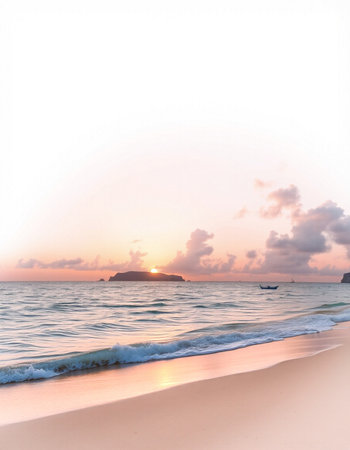 Beautiful sunset at the beach in the tropics. The concept of travel and vacationの写真素材