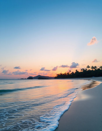 Tropical beach at beautiful sunset in Phuket, Thailand