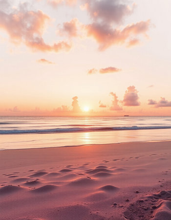 Beautiful sunrise on the beach - Vintage Filter and Boost up color Processing
