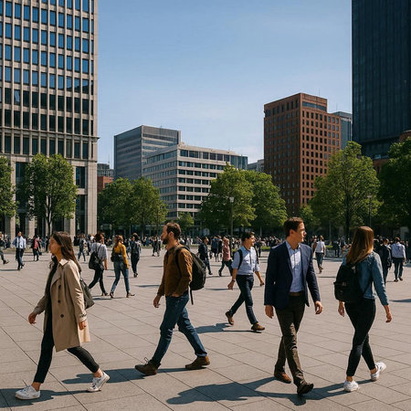 People walking in Frankfurt am Main, Germany
