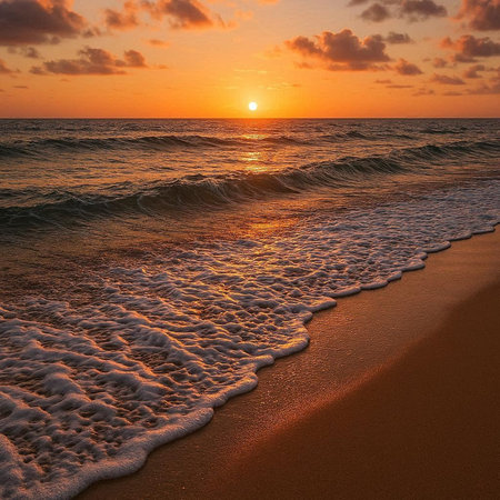 Beautiful sunset over the sea. Sunrise over the sea. Beautiful sunset over the sea.