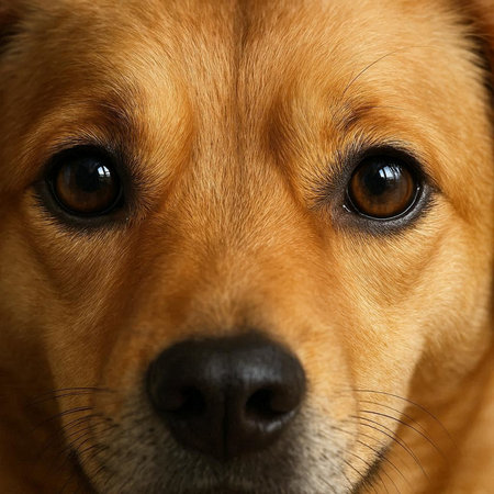 Close-up of a dog's eyes. Shallow depth of field.