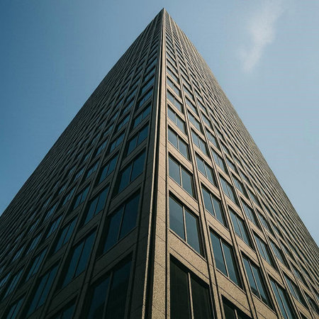 Modern office building skyscrapers in the business district of the city