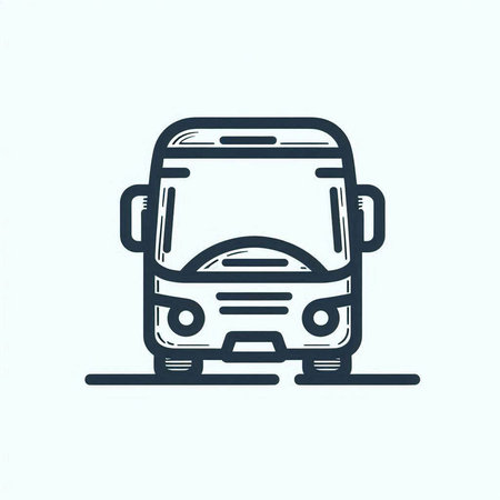 Bus icon. Vector illustration of a bus on a light background.
