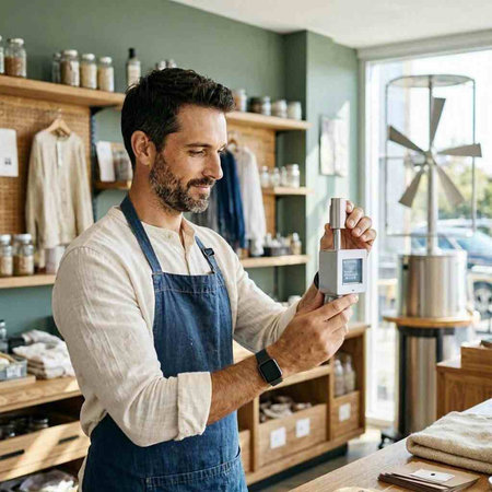 Coffee Shop Retail Store Owner Businessman Working Coffee Shop Concept