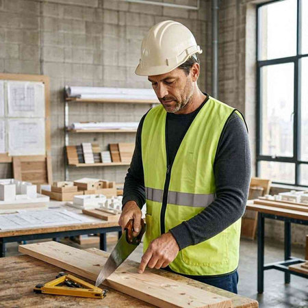Carpenter Craftsman Lumber Timber Woodwork Workshop Concept