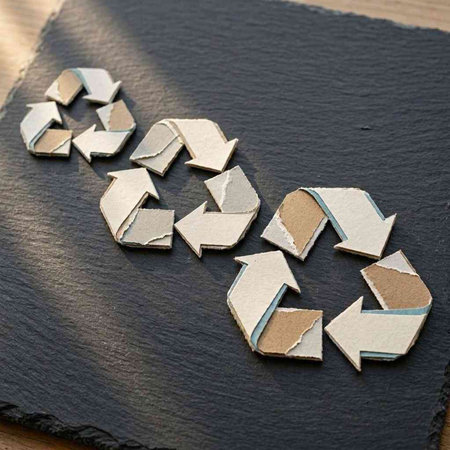 Recycling symbol made of paper. Recycling concept.