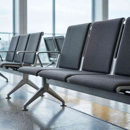 Waiting room in an airport terminal. Waiting room at the airport.