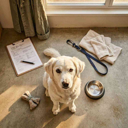 Labrador Retriever waiting for his owner to come home.