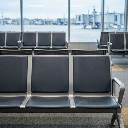 waiting area at the airport, empty seat in the airport terminal