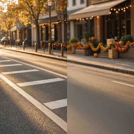 City street with pedestrian crossing in the evening. The concept of a pedestrian crossing.