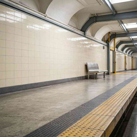 Interior of a subway station in the city. Nobody inside.