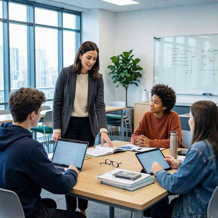 Group of business people discussing business plan in the office. Multiethnic startup business team on meeting in modern bright office interior.