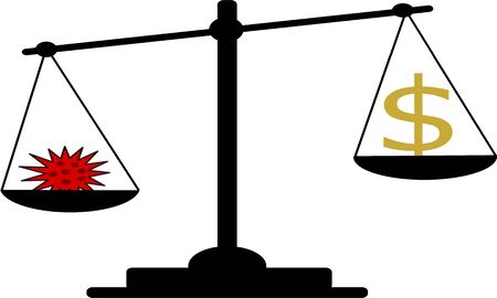 covid-19 and the damage to the world economyのイラスト素材