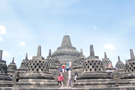 people in candi borobururのeditorial素材