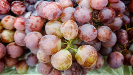 Close Up fresh grapes sell in the fruit marketの写真素材