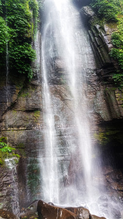flow of water from natural mountain springsの写真素材