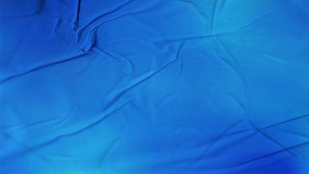 blue Blank crumpled and creased paper poster texture backgroundの写真素材