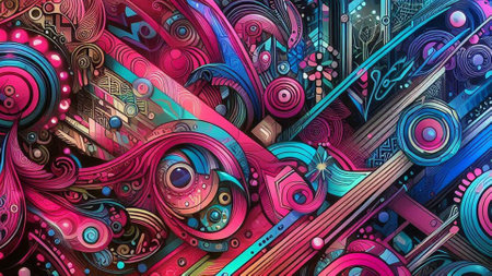 neon light style graffiti abstract pattern backgroundの素材