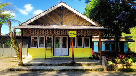 traditional house made of wood and bambooの写真素材