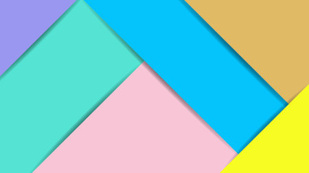 Abstract colorful geometric shapes layered paper cut design backgroundの写真素材