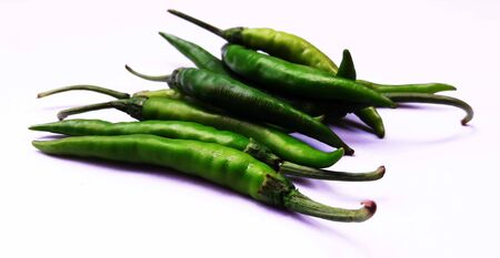 green chilies isolated on white background