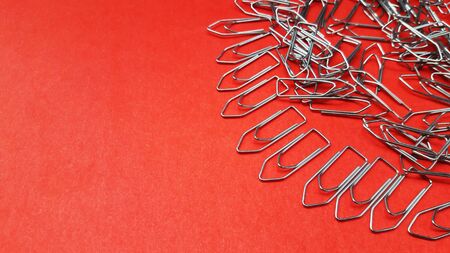 paper clip on color background with text spaceの写真素材