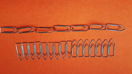 paper clip on color background with text space