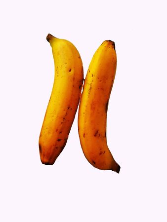 rip banana isolated on white backgroundの写真素材