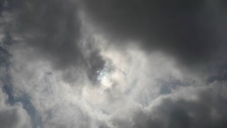 dark fluffy clouds in sky