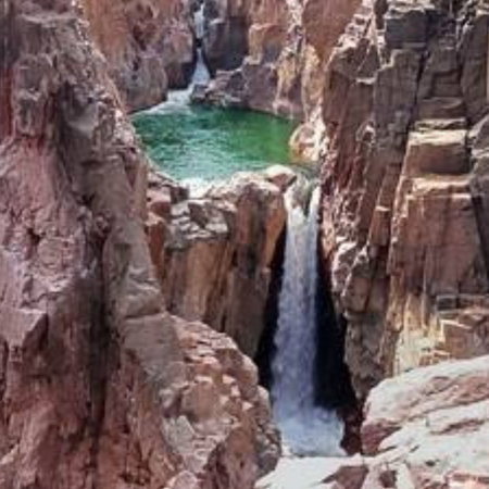 Beautiful waterfall in the mountains of the Sinai Peninsula in Egypt.の写真素材