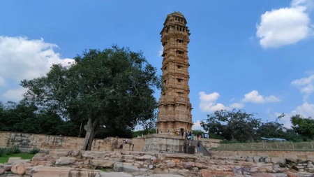 Qutub Minar or Qutub Minar in Delhi, India